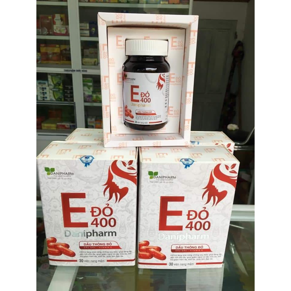 Vitamin E đỏ 400mg DANIPHARM (30 viên), chống lão hóa, ổn định nội tiết cho phụ nữ từ 12 tuổi trở lên | Thế Giới Skin Care