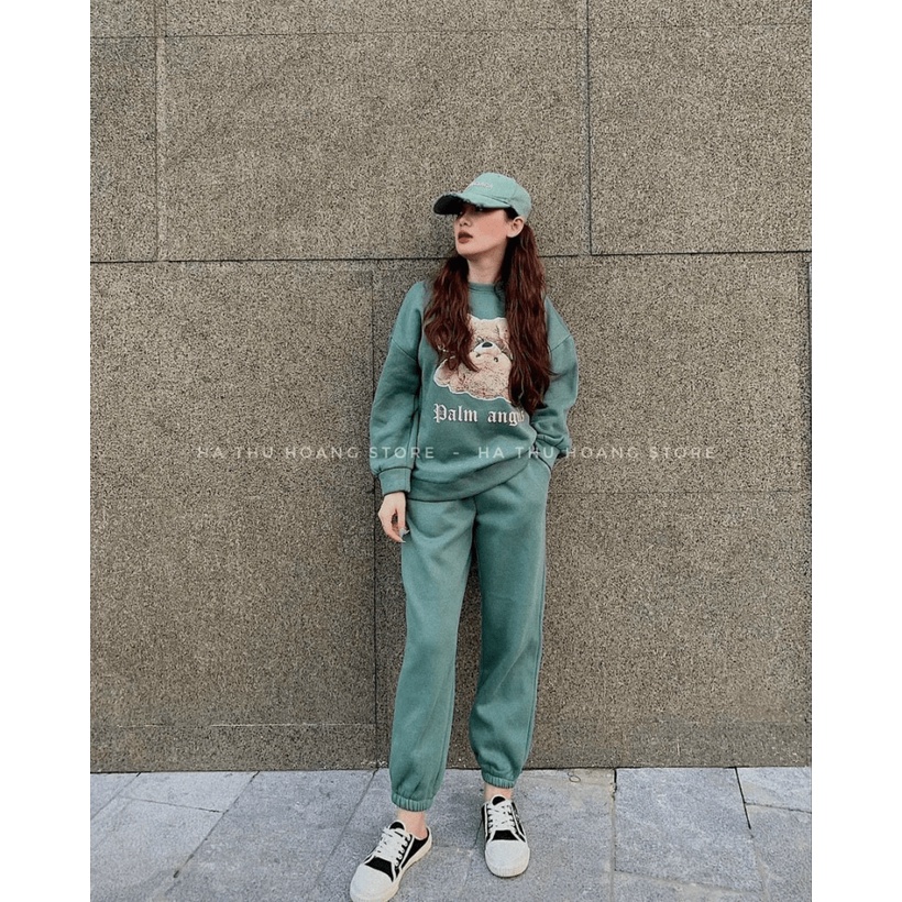 Bộ Nỉ Nữ Dài Form Rộng Hình Gấu Cổ Chui Mặc Đẹp Chất Nỉ Vừa Phải Phù Hợp Mặc Nhà, Đi Chơi, Du Lịch [NEW UNISEX]