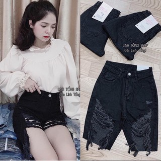 Quần Jeans Ngố Rách Mảng