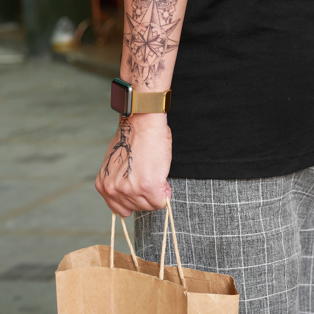 Dây Đeo Inox Milanes Khóa Nam Châm Cho Đồng Hồ Thông Minh Apple watch 44mm 45mm 41mm 42mm 40mm 38mm iwatch se 73456