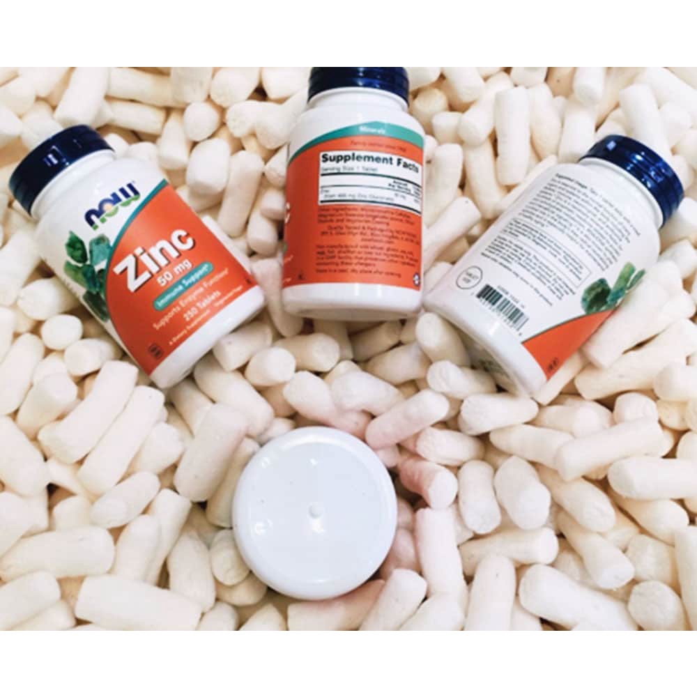 Viên Kẽm Zinc NOW ZINC GLUCONATE 50MG Bổ Sung Kẽm Tăng Hệ Miễn Dịch Sức Đề kháng Giảm Mụn Tăng Sinh lý - USA