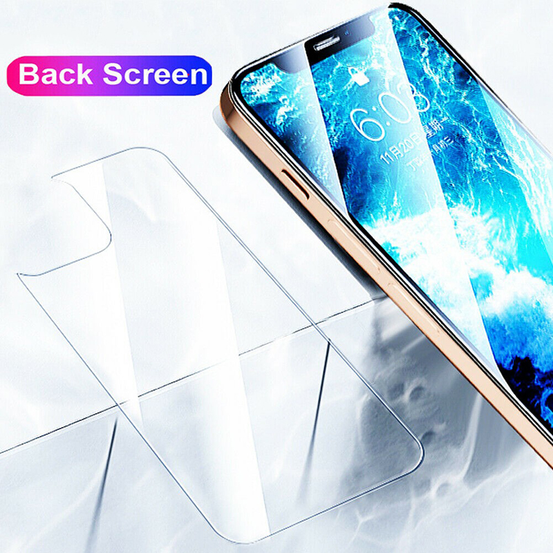Suit For iPhone 11 12 Mini Pro Max Clear Back Resilient Soft  HD Tempered Glass Film Rear 9H Screen Protector