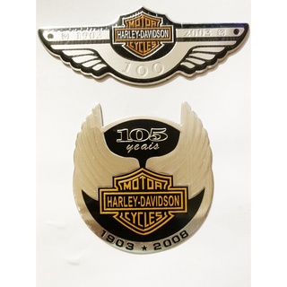 Bộ 2 Tem Nhôm trắng dán xe Harley Davidson cao cấp