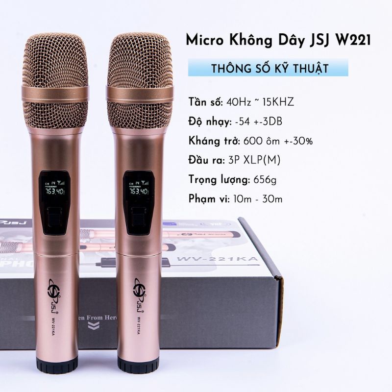 Micro không dây Cao cấp JSJ WV-221KA - Micro cặp