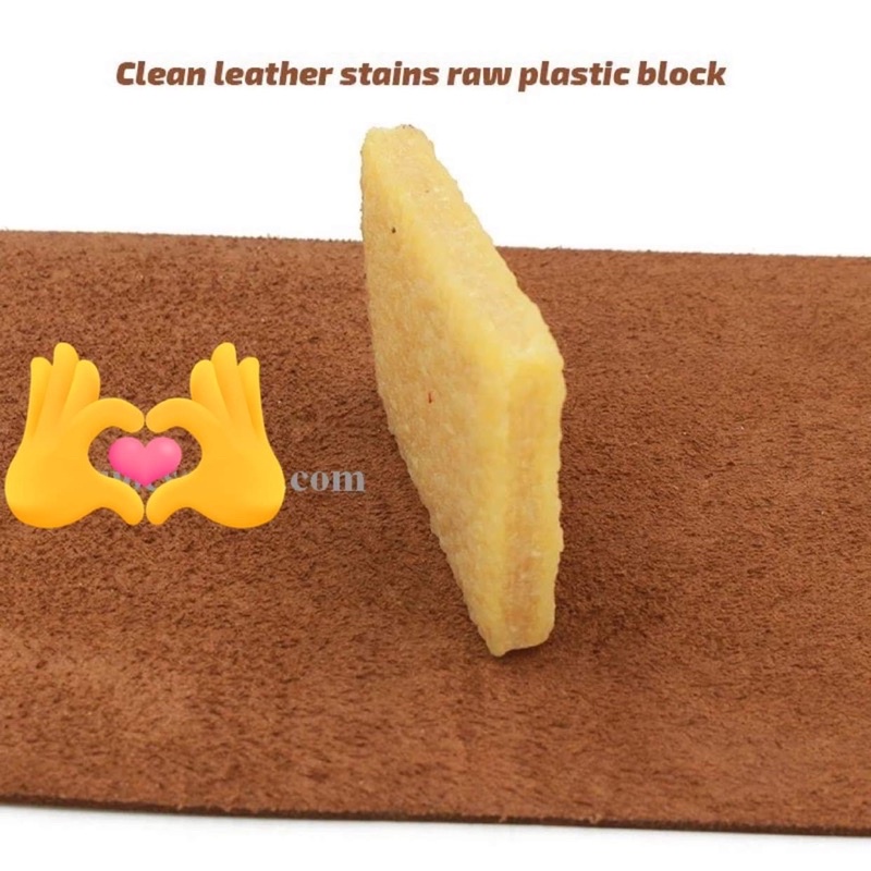 Cao su chùi keo trên túi da, da lộn