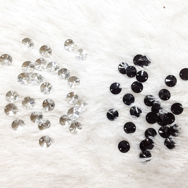 10 Hạt đá 3d nhựa kết áo dài áo đầm hình tròn chóp size 1cm