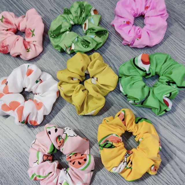 Cột tóc vải Scrunchies hình trái Bơ dễ thương