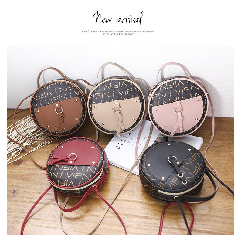 Túi nữ đeo chéo hình tròn nhỏ phong cách Hàn Quốc