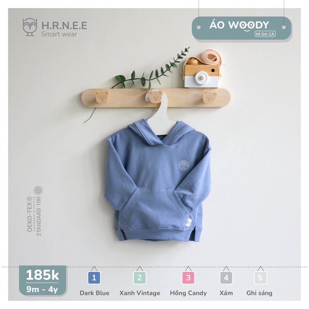 [CHÍNH HÃNG] Áo hoodie túi bụng có mũ Woody trẻ em Hrnee