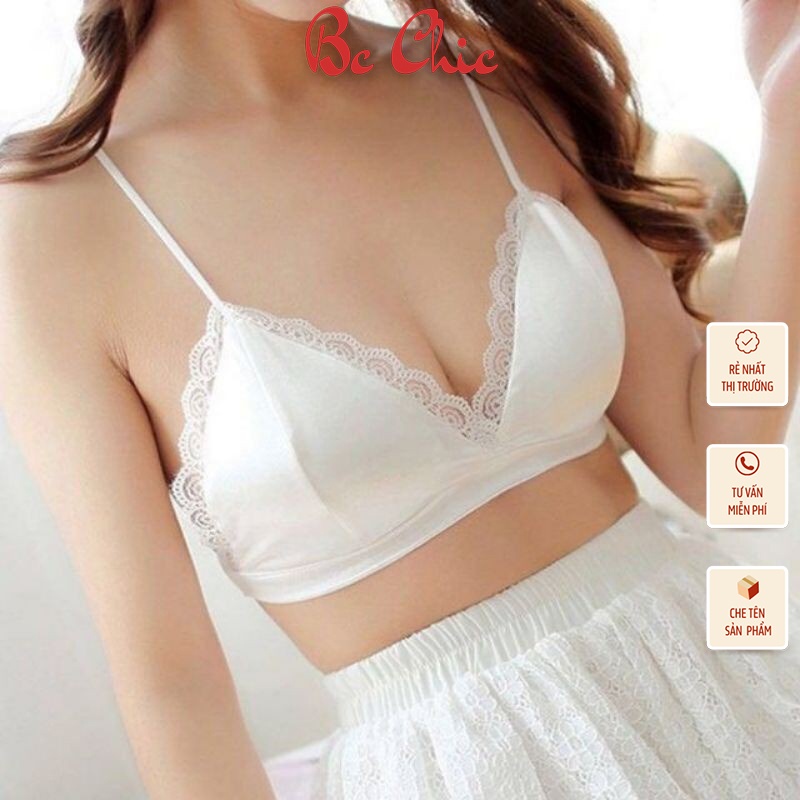 Áo bra phi lụa satin phối ren mã 265 BC_CHIC LINGERIE