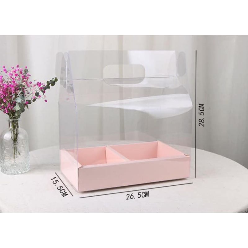 Hộp mica đựng bánh tặng ngày 8/3 và sinh nhật giao màu ngẫu nhiên