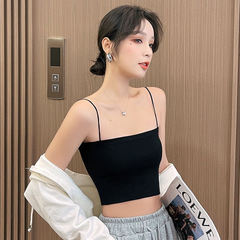 Áo Thun Nữ - Áo Croptop Hai Dây Cọng Bún Siêu Co Giãn Tiện Lợi | BigBuy360 - bigbuy360.vn