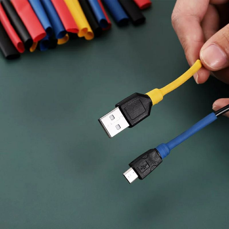 Bộ 328 ống co nhiệt polyolefin cách điện 8 kích cỡ khách nhau thay băng dính điện