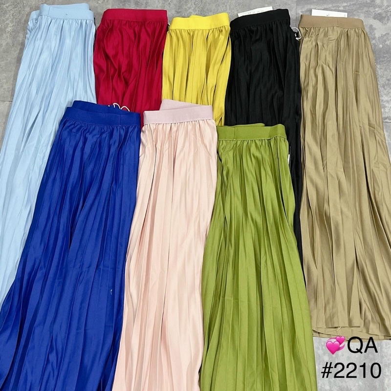 Chân váy xếp ly dáng dài nhiều màu sắc freesize, chất mềm, mát #2210