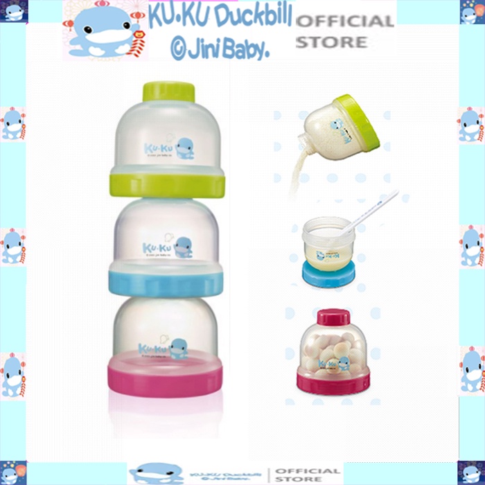 Dụng cụ chia sữa 3 ngăn nhựa PP ku.ku duckbill Ku5465a