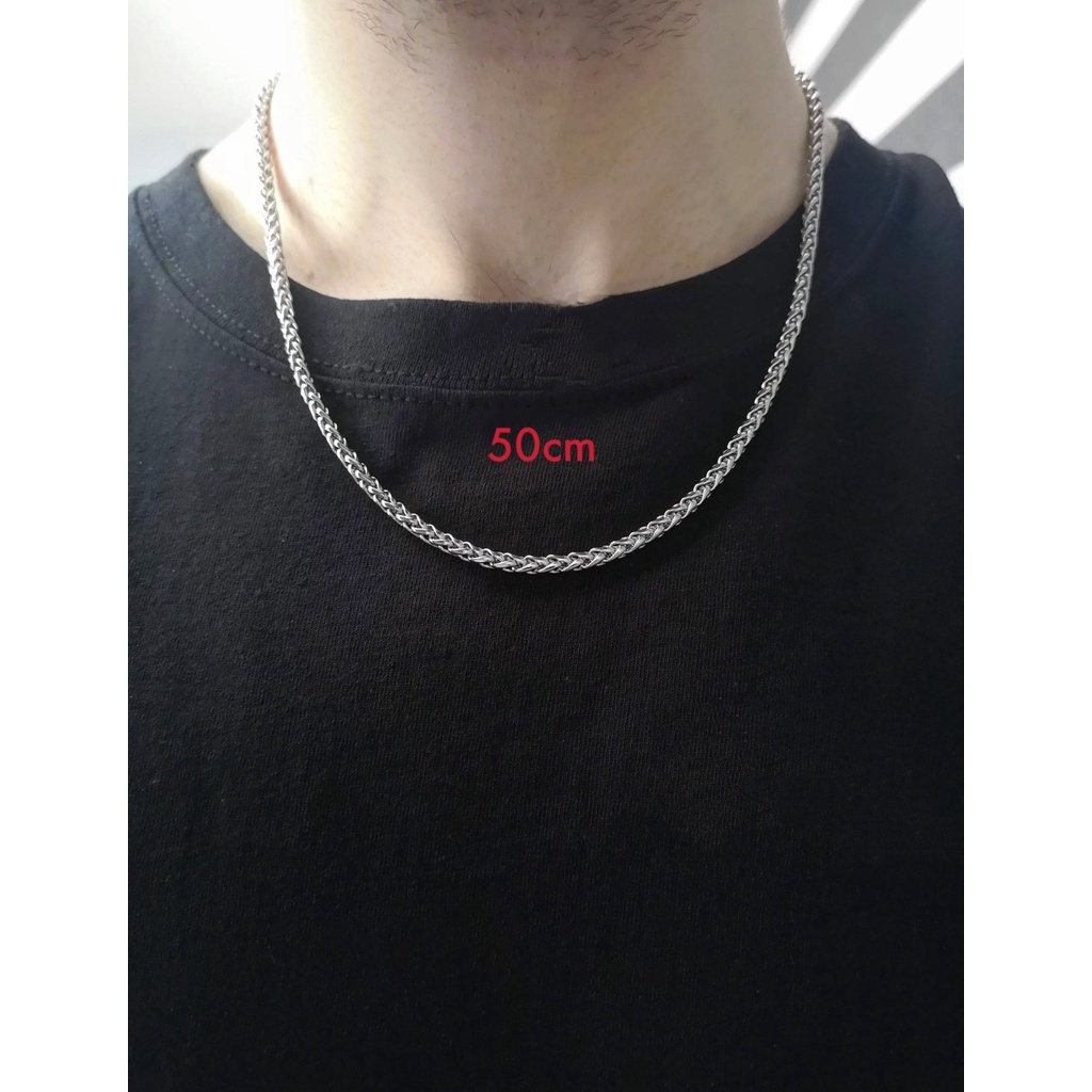 Dây chuyền mắt xích liên kết 4mm thép Không gỉ Phong Cách Hàn Quốc Thanh Lịch Đơn Giản Unisex Nam Nữ