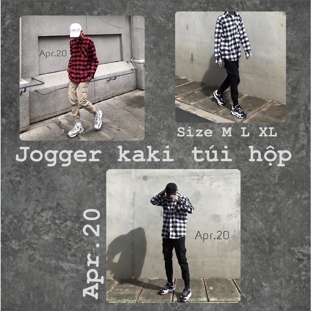 Quần Jogger Kaki Unisex túi hộp, Quần Dài jogger Nam Nữ chất liệu Kaki, form chuẩn - Video thật tại shop