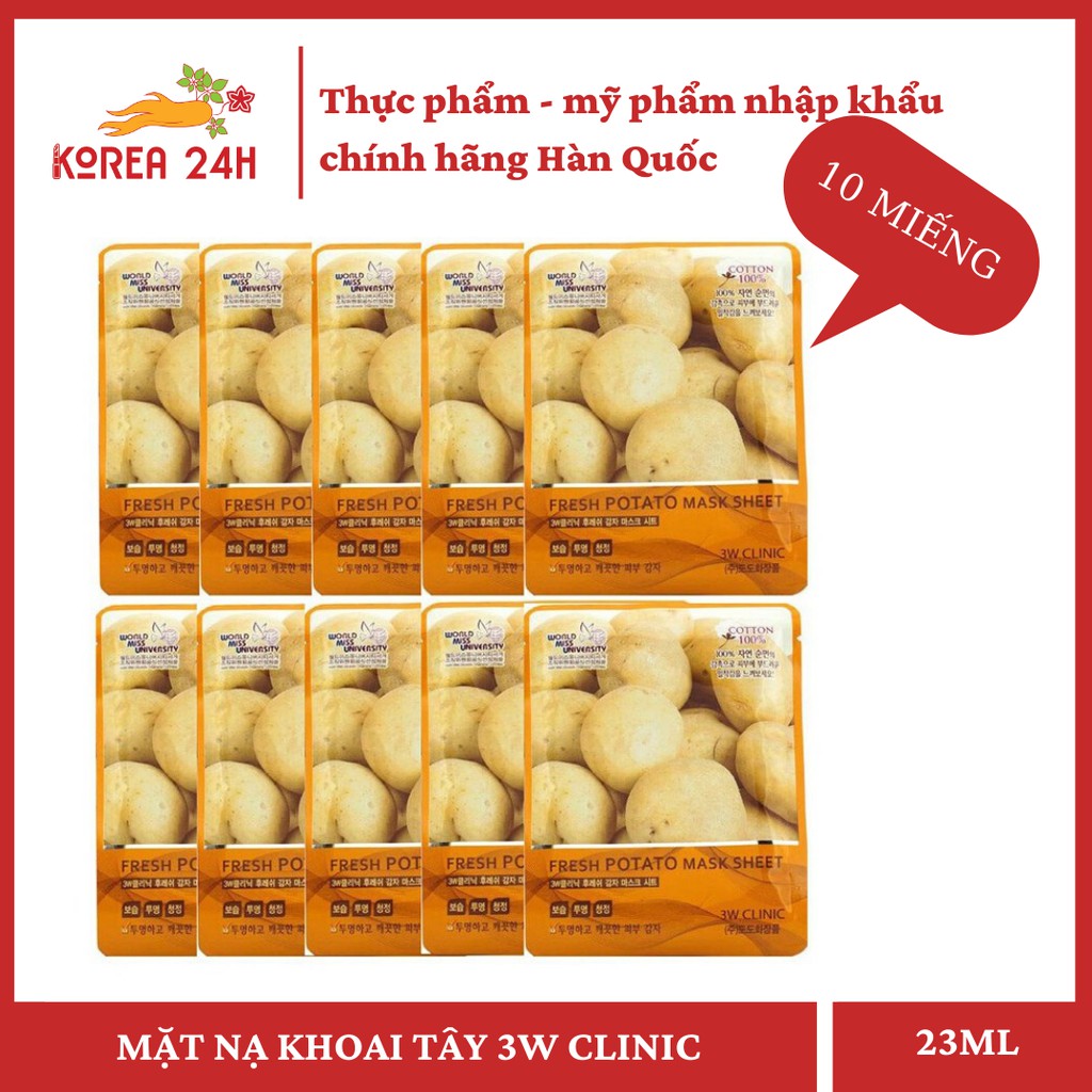 Mặt Nạ 3W Clinic Khoai Tây (10 miếng x 23ml)