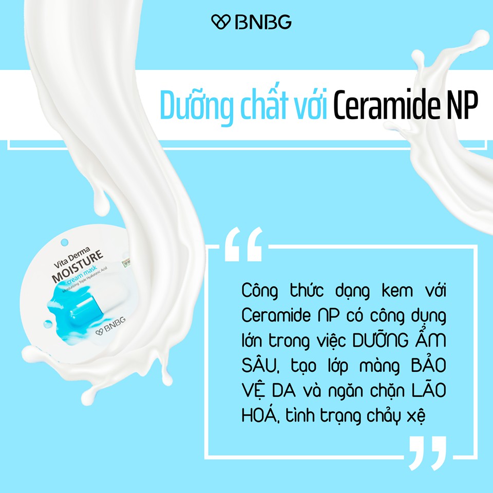 Mặt Nạ Kem Cấp Ẩm Dưỡng Da BNBG Vita Derma Moisture Cream Mask (28ml)