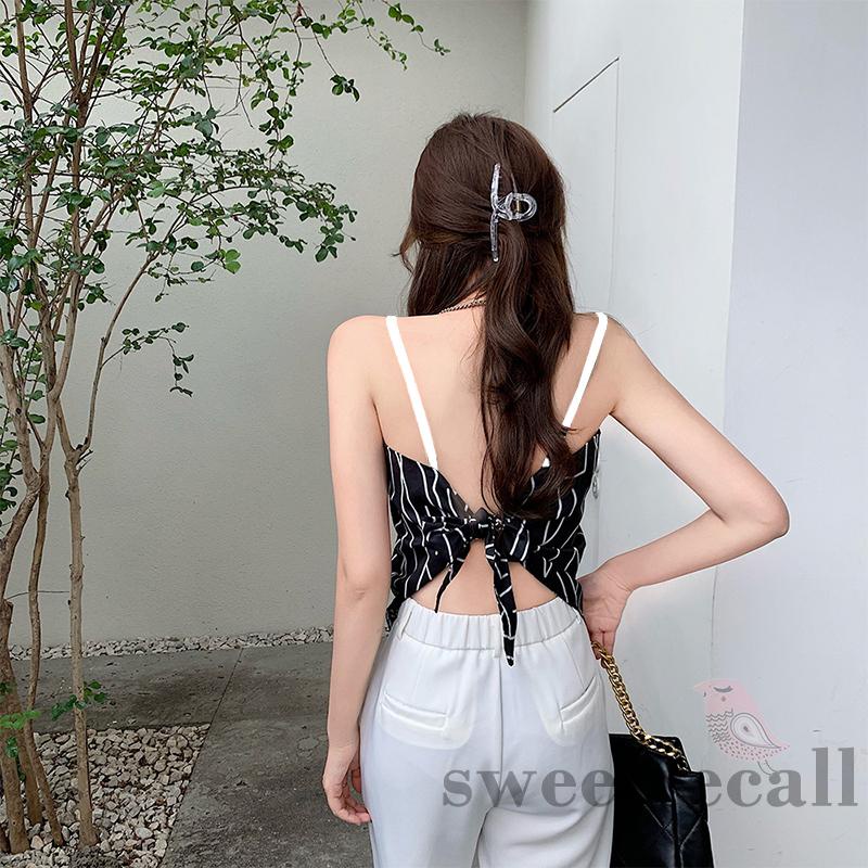 Áo Croptop Trễ Vai Không Tay Cổ Thuyền Vạt Lệch Dành Cho Nữ
