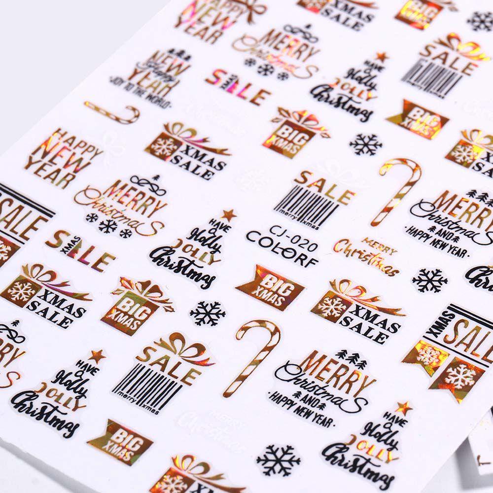 Hình Dán Móng Tay Màu Đồng Họa Tiết Giáng Sinh Thời Trang