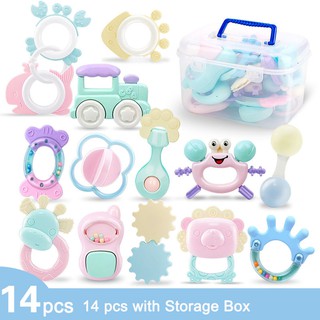 Bộ Lục Lạc Cho Bé Đồ Chơi Lục Lạc Miếng Dán, 14 Chiếc Bé Lấy Bình Lắc Và Xoay Lục Lạc Đồ Chơi Giáo Dục Sớm Có Hộp Bảo Quản Cho Trẻ Sơ Sinh 3, 6, 9, 12 Tháng Tuổi Trẻ Sơ Sinh Bé Trai, Bé Gái