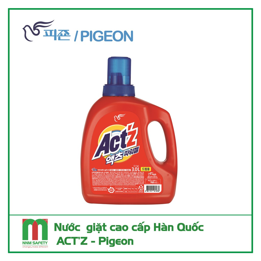 Nước giặt cao cấp Act'z Power Hàn Quốc < Pigeon> can 3L (cửa ngang)