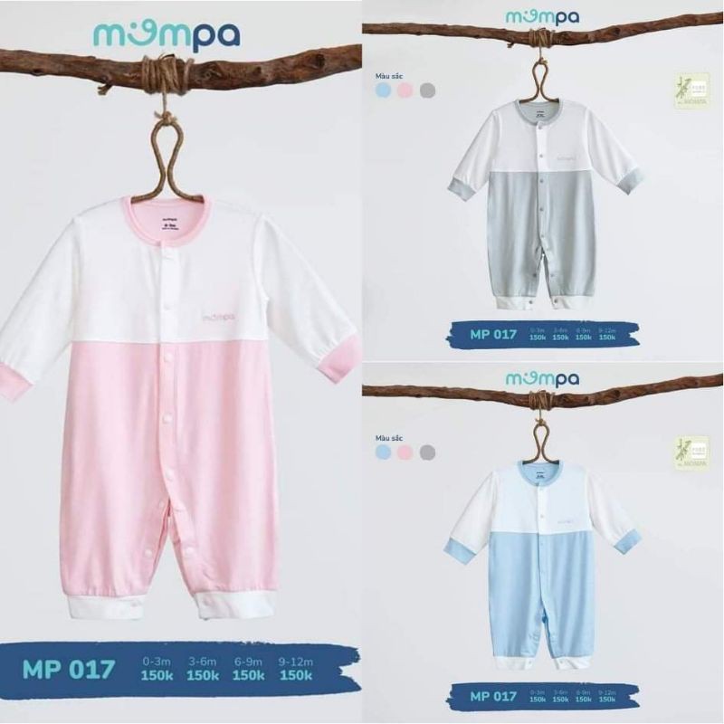 Bộ Body dài tay Mompa Bamboo cao cấp siêu mềm mịn thoáng mát mới cho bé trai bé gái