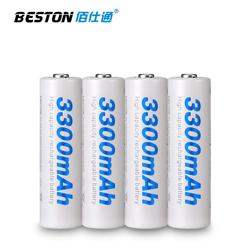 Vỉ 04 Pin tiểu sạc AA (2A) BESTON , Pin sạc dung lượng 1200mAh, 2000mAh, 3000mAh, 3300mAh Tặng kèm hộp đựng pin