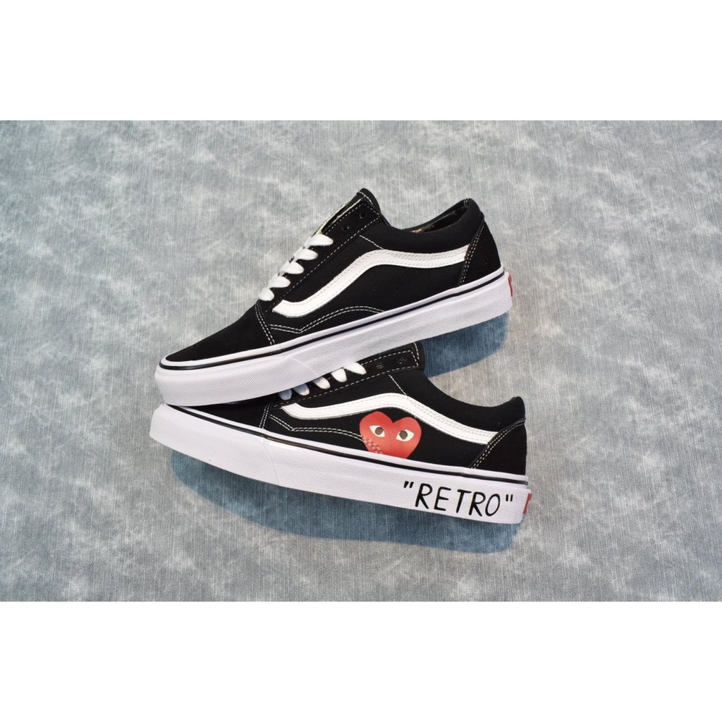 【Giá đặc biệt】VANS VAULT x CDG Authentic LX LOGO graffiti giày vải giới hạn