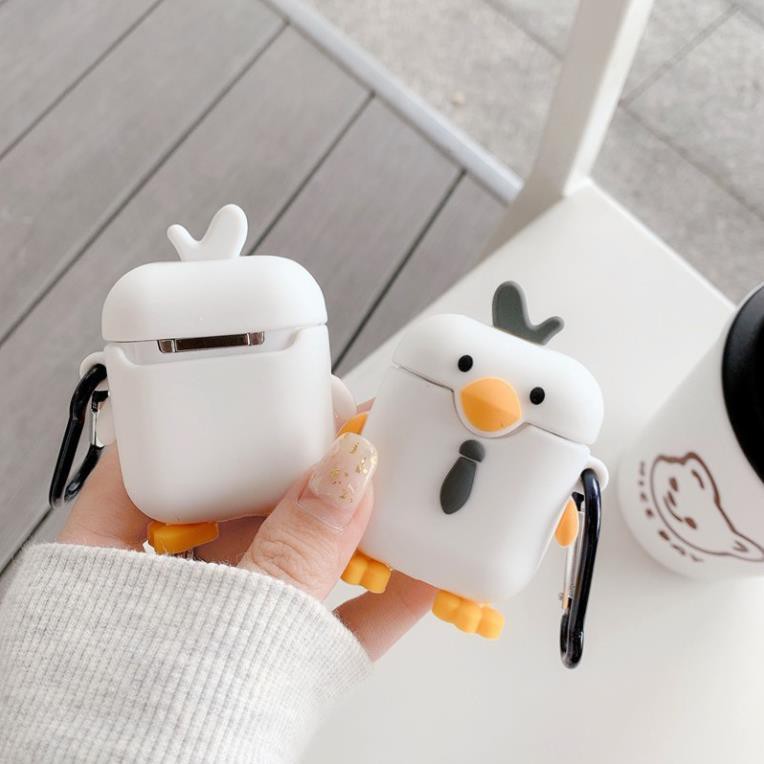 Vỏ bao đựng tại nghe airpod - Case 1/2 cartoon duck chống va đập -Hồng Anh Case