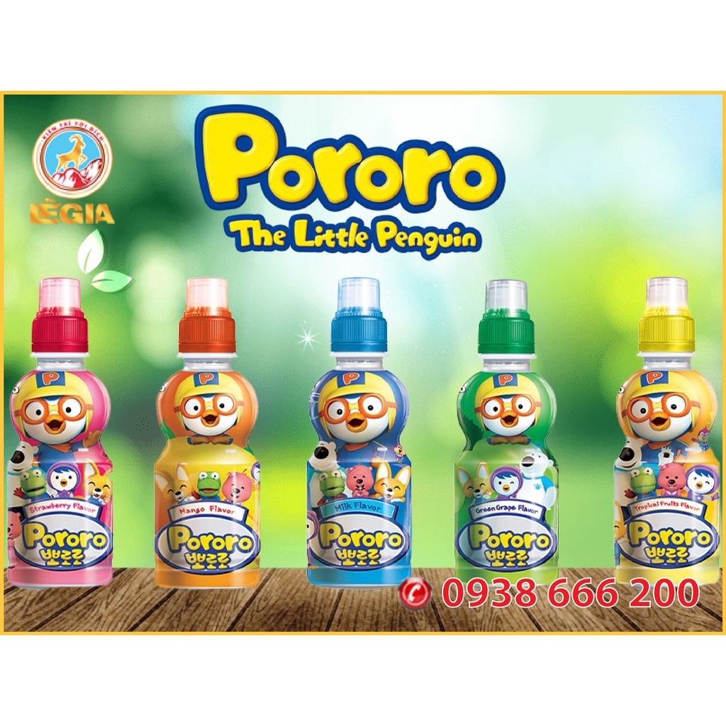 NƯỚC TRÁI CÂY PORORO THÙNG 24 CHAI (MIX 5 VỊ NGẪU NHIÊN)