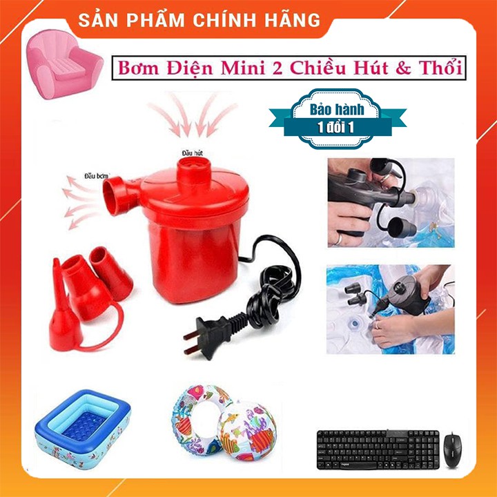 Bơm điện 2 chiều thổi, hút chân không chuyên dụng để bơm phao bơi, ghế, nệm hơi