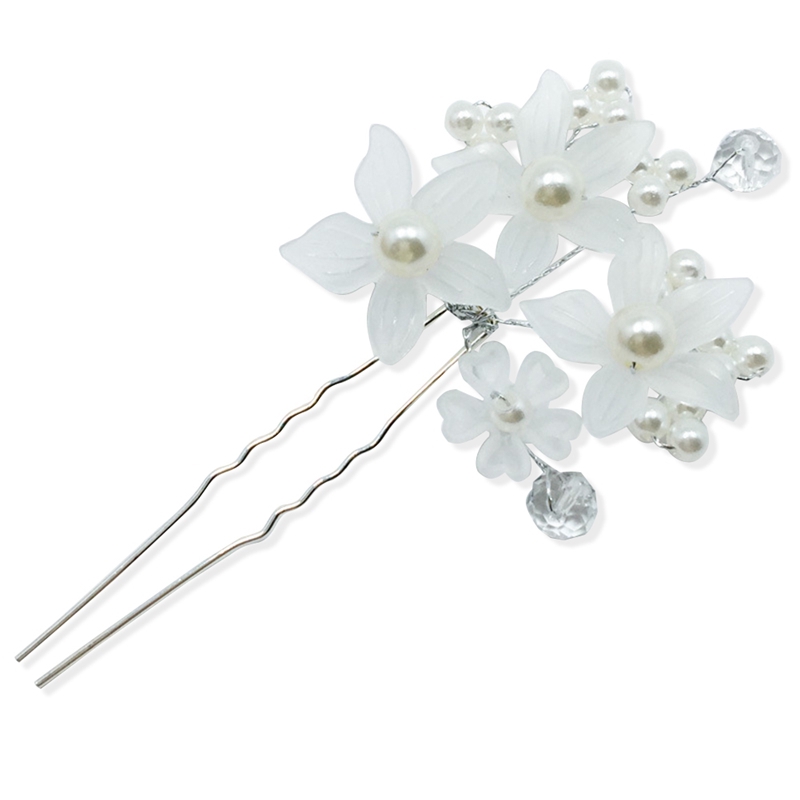 1 kẹp tóc cô dâu hình hoa đính ngọc trai sang trọng dành cho nữ