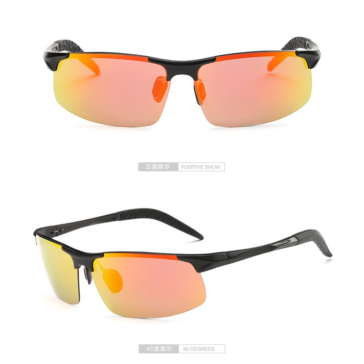 Mắt kính nam tráng gương kiểu dáng thể thao ôm mặt chống bụi, tròng phân cực polarized chống chói chống tia UV - MK1816