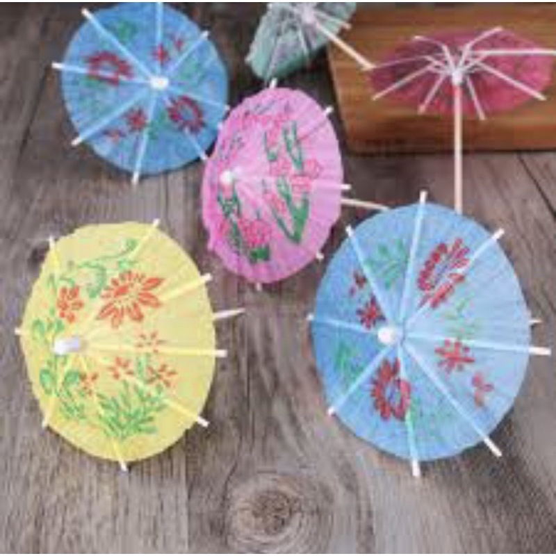 Hộp ô dù giấy trang trí cocktails, kem