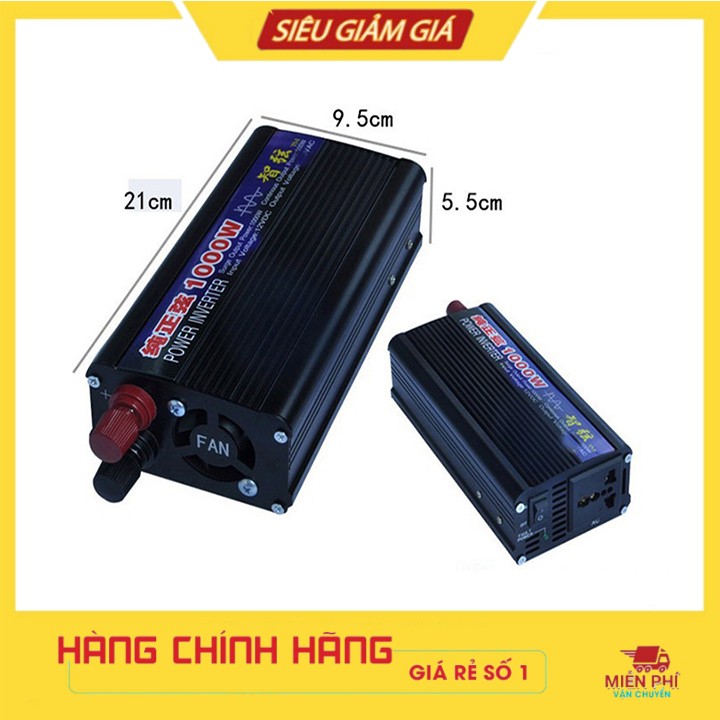 Bộ Đổi Nguồn 12V Lên 220V 1000W Sin Chuẩn