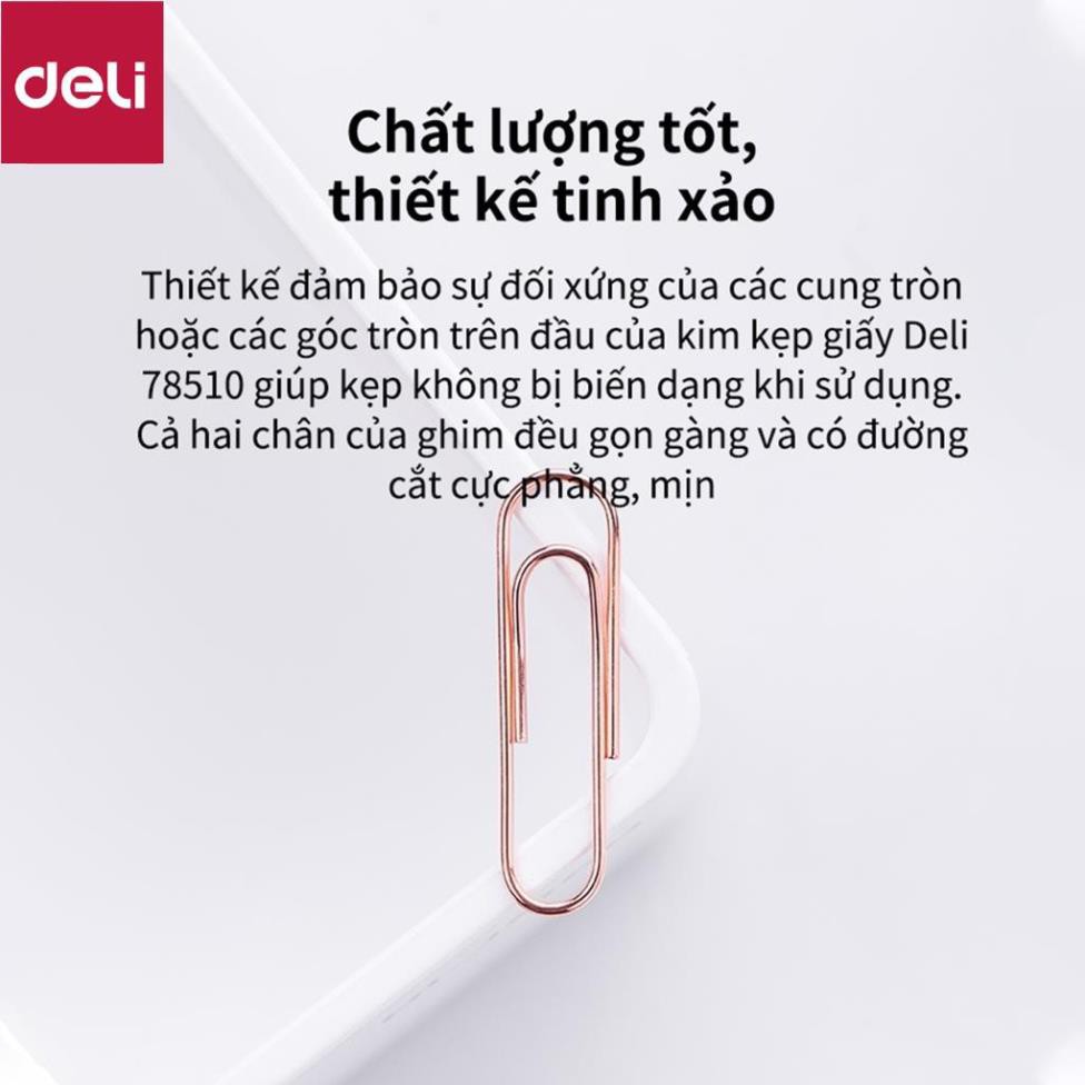 Ghim vòng Deli - mạ vàng hồng - 160 chiếc /1 hộp - 78510 [Deli]