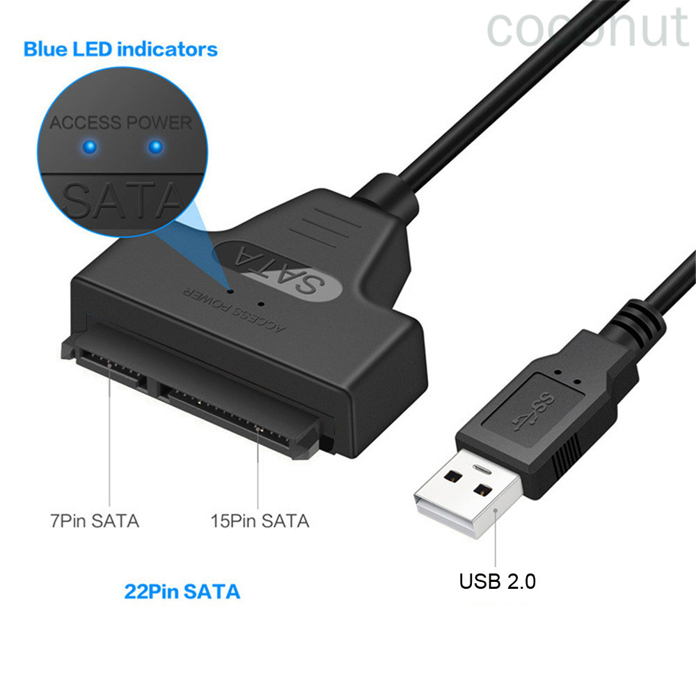 Cáp Chuyển Đổi Ổ Cứng Sata 3 Sang Usb Ssd 2.5 Inch Kèm Usb 2.0 Coconut Tiện Dụng