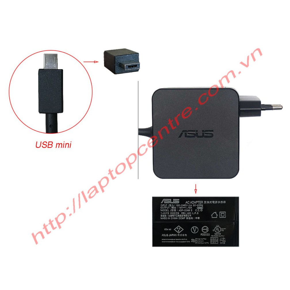 Sạc laptop Asus X205 T TA E200HA E202 SA S TP200 SA 33W chân Micro USB