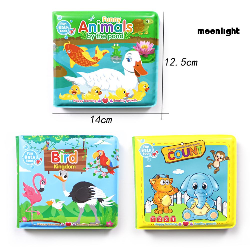 ML-PU Cartoon Animal English EVA Waterproof Baby Bath Book Educational Picture Album