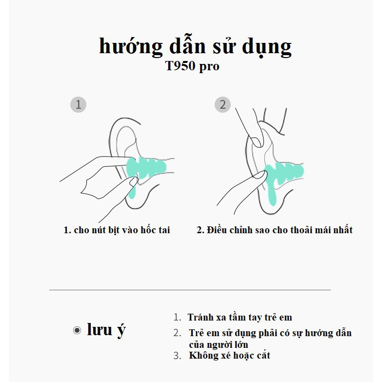 Nút bịt tai chống ồn / chống nước cho bơi lội bộ 2 đôi kèm hộp T950