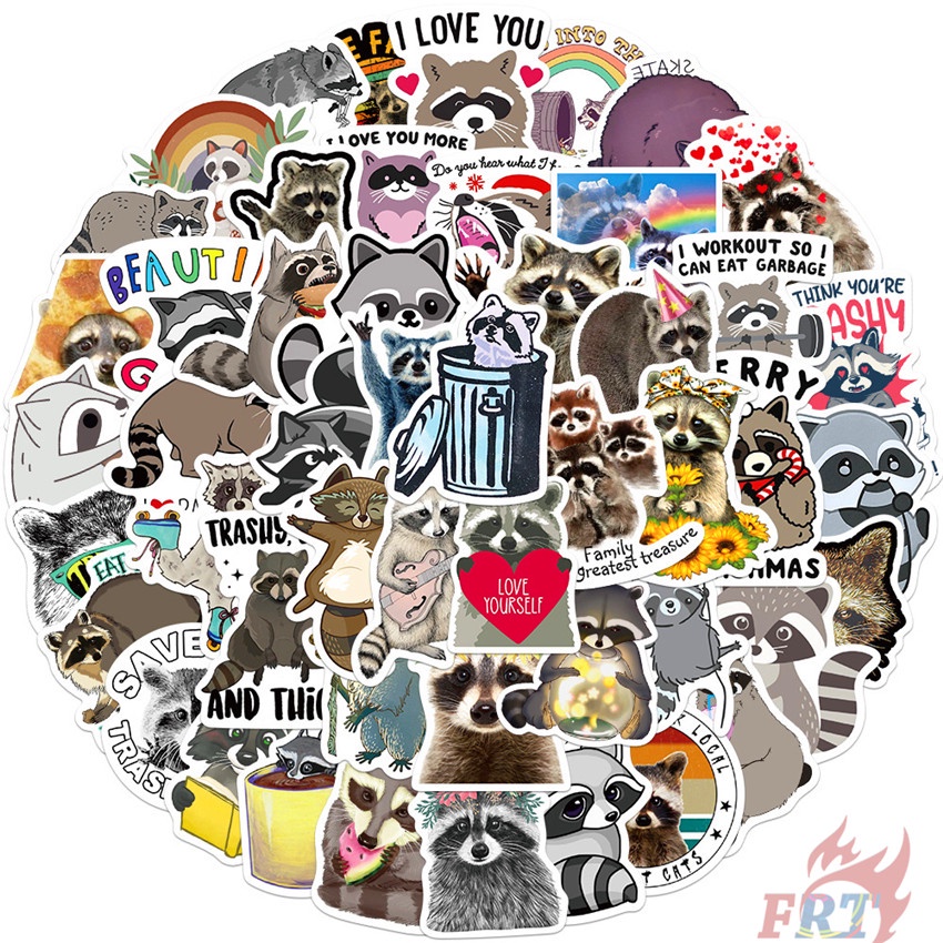 ❉ Hình Dán Raccoons Series 02 ❉ Bộ 50 Miếng Dán Chống Thấm Nước Thời Trang