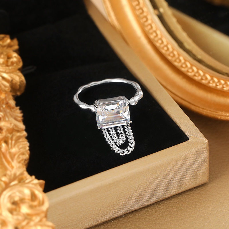[Jiudolan] Nhẫn Hở Mạ Vàng 18K Đính Đá Ngọc Lục Bảo Nhân Tạo Cao Cấp Có Thể Điều Chỉnh