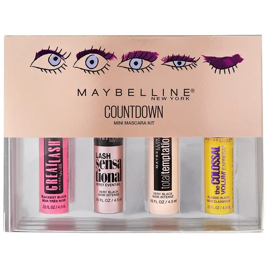 SET 4 MASCARA MINI MAYBELLINE MINI MASCARA HOLIDAY KIT BLACK