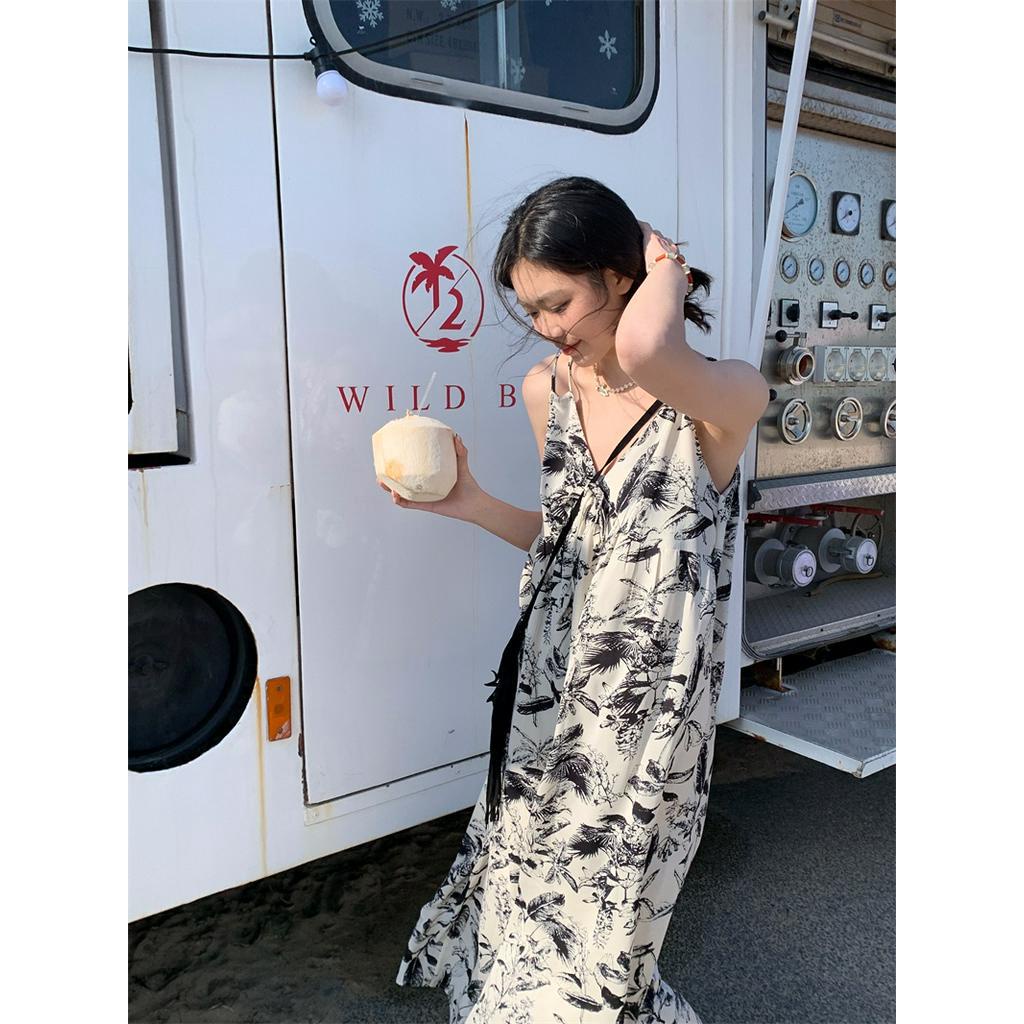 63378 Phong Cách Mới Váy Yếm Vẽ Mực