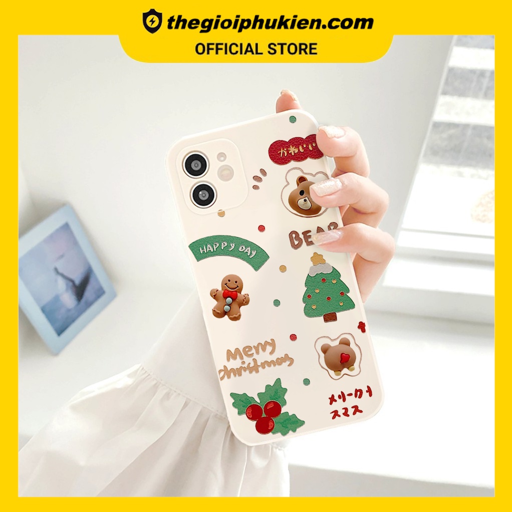 Ốp lưng iphone cạnh vuông Happy day dành cho iphone 6 đến 14promax - E139