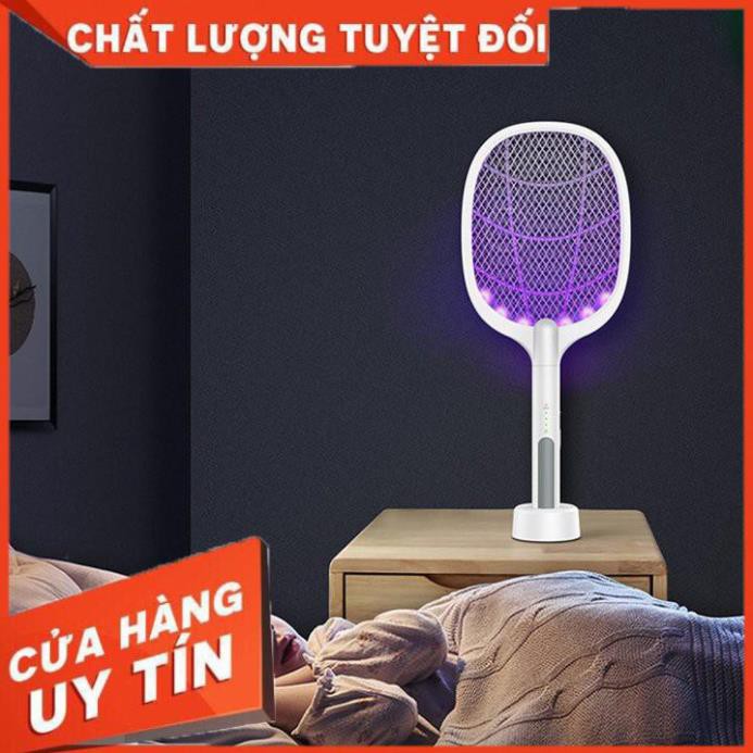 [Hàng loại 1] Vợt bắt muỗi thông minh 2in1, vợt muỗi điện tử tự động kèm đế giữ