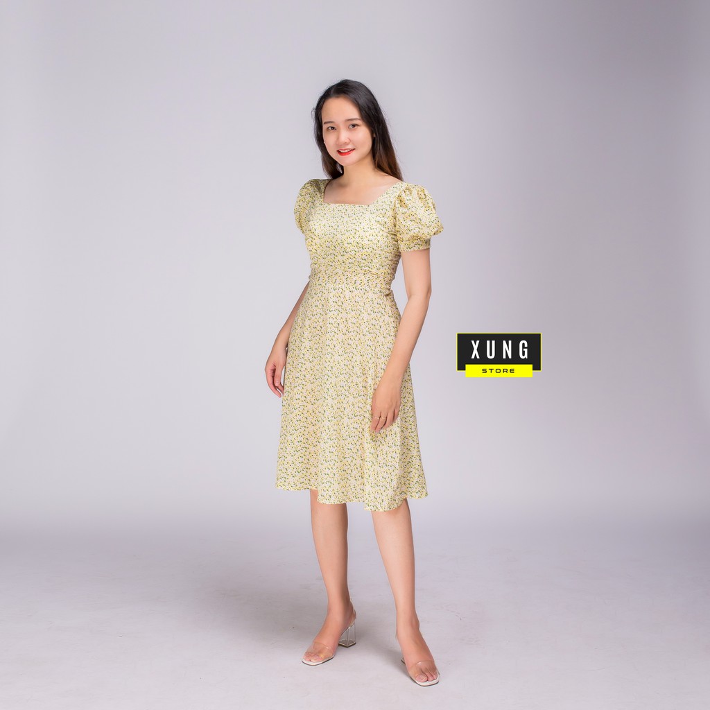 Váy đầm hoa nhí dáng xòe dài Freesize 40-60kg – XungStore