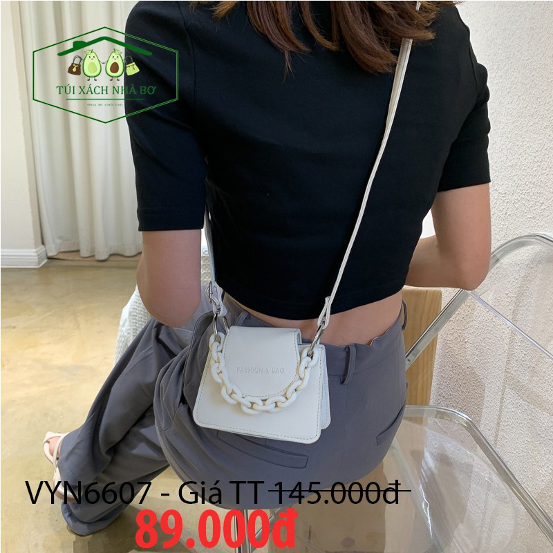 Túi xách nữ Hàn Quốc mini dây xích xách tay hoặc đeo chéo HYN6607